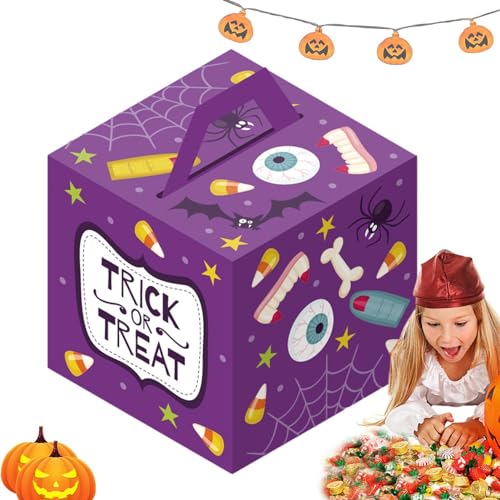 Halloween-Süßigkeitsbehälter | Neuartige Halloween-Plätzchenboxen | Halloween-Geschenkboxen, festlicher Halloween-Süßigkeitenhalter, lustige Papierboxen, kreatives Halloween-Essenstablett für Süßigkei von Niktule