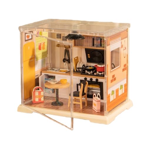 Miniatur Zimmer Bausatz, Kleines Haus Baumodell Spielzeug Set, Miniatur Café Küchen Modell Bausatz Für Jugendliche Anzeigeschrank Miniatur Zimmer Bausatz, Kleines Haus Baumodell Spielzeug Set, Miniatur Café Küchen Modell Bausatz Für Jugendliche Anzeigeschrank von Niktule