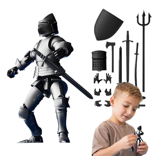 Niktule 13 Mittelalterliches Ritter-Actionfiguren-Set, Anime-Actionfiguren Mit Waf-fe Und Schild, Kleine Mehrzweck-Actionfiguren, Mehrfach Gegliederte Actionfiguren, Kreative Desktop-Dekorationen von Niktule