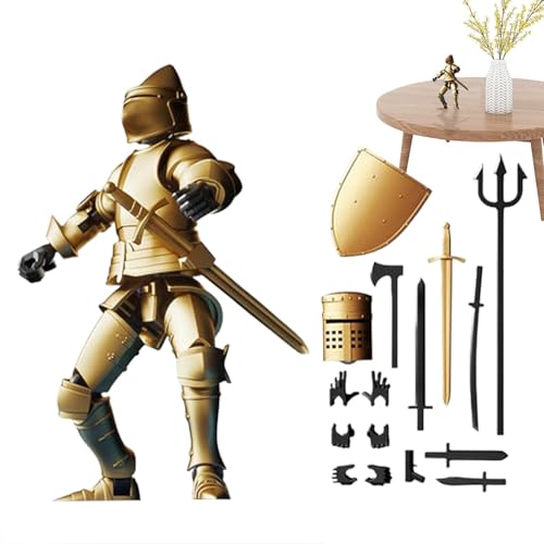 Niktule 13 Mittelalterliches Ritter-Actionfiguren-Set, Anime-Actionfiguren Mit Waf-fe Und Schild, Kleine Mehrzweck-Actionfiguren, Mehrfach Gegliederte Actionfiguren, Kreative Desktop-Dekorationen von Niktule