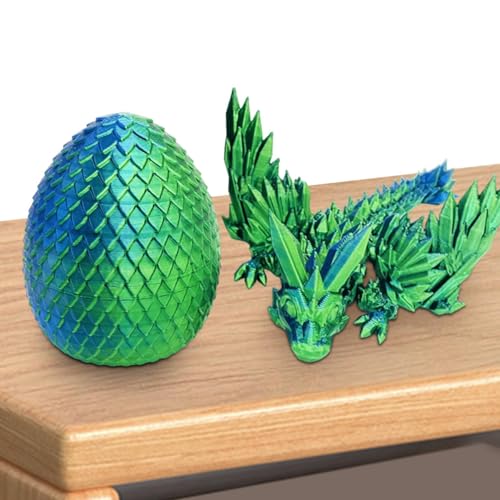 Niktule 3D-gedrucktes bewegliches Drachenei, Regenbogen-Überraschungsei - Realistisches 3D-gedrucktes Geschenkspielzeug | Artikulierter Drache als Heimdekoration, kreatives Zappelspielzeug zum von Niktule