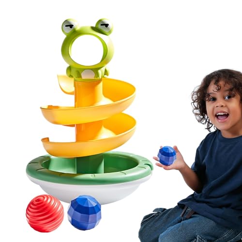 Ball-Drop-Turm, Ball-Drop-Spielzeug, Lern- und Entwicklungsturm mit Froschdesign, Spiel für Jungen, Mädchen, Kleinkindaktivitäten, fördert die Lernentwicklung von Niktule