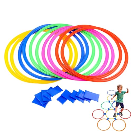 Niktule -Ringe-Spiel, Outdoor - Outdoor-Spiel,Hinterhof-Hindernisparcours, 15-Zoll-Quadrate mit Anschlüssen und Sitzsack für Kinder, Gleichgewichts- und von Niktule