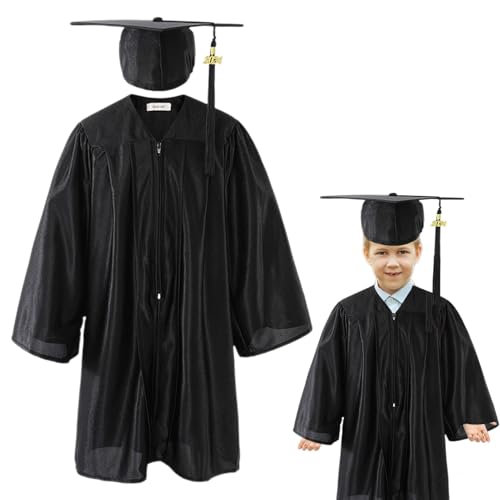 Niktule Kinderkappe und Kleid, Kinderabschlusskappe und Kleid, Abschlusskleid und Kappe für Kindergarten, Promotionsanzüge der Grundschule, Absolventenkostümprops von Niktule