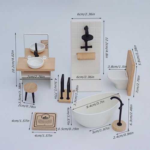 Puppenhaus Badezimmer Set - 1 12 Maßstab Badezimmer Szenen Modell,Miniaturmöbel Dekoartikel für Puppenhaus Rollenspiel Puppenhaus Badezimmer Set - 1 12 Maßstab Badezimmer Szenen Modell,Miniaturmöbel Dekoartikel für Puppenhaus Rollenspiel von Niktule