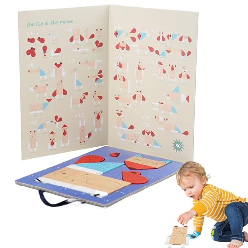 Tierförmige Puzzles für Kinder,Tierförmige Holzpuzzles, Anspruchsvolles Puzzle, 16 große Puzzles mit niedlichen Tieren, Lernspielzeug-Puzzles für Kinder von 1–3 Jahren von Niktule