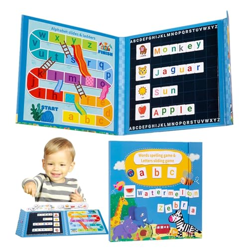 Zahlen-Flash-Karten, Alphabet-Matching-Spiel - Magnetische Alphabet-Buchstabenbücher - Rechtschreibspiele, Vorschul-Lernaktivitäten für Kinder, und Mädchen ab 36 Monaten von Niktule