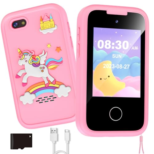 Kinder Smart Toy Telefon für Mädchen Kleinkind Touchscreen Spiel Einhorn Telefon Geschenk für 3 4 5 6 7 Jahre alte Mädchen Portable MP3-Musik-Player mit Kamera von Nikuku