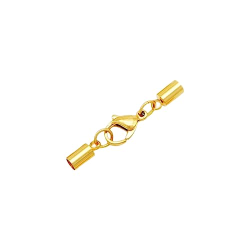 Nilioyul Armbandverbinder Ersatzarmband Armband Halskette Lederseil Verbindungsschnalle Schmuck DIY Basteln Handwerk, Gold, 1.7 mm Loch von Nilioyul