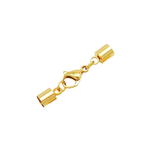 Nilioyul Armbandverbinder Ersatzarmband Armband Halskette Lederseil Verbindungsschnalle Schmuck DIY Basteln Handwerk, Gold, 2.2 mm Loch von Nilioyul