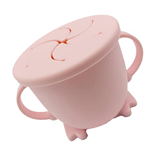 Nilioyul Baby Tragbare Snack Box Silikon Lagerung Tasse Kinder Ergänzende Lebensmittel Behälter Kekse Dessert Flasche Küche, Rosa von Nilioyul