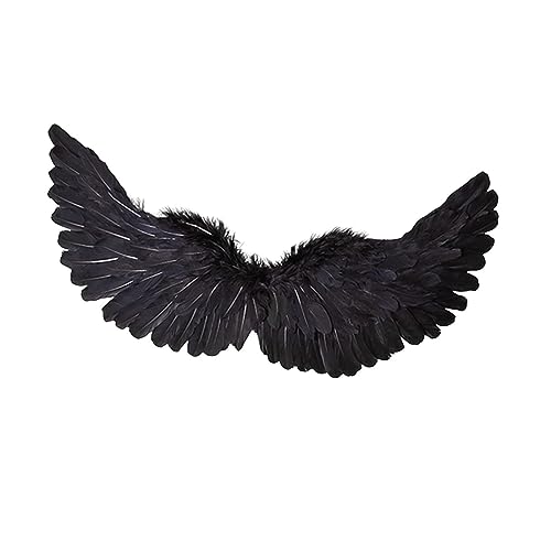 Nilioyul Flügel Kostüm Zubehör Requisiten für Halloween Festival Auftritte. Herrlich und hypnotisierend, Schwarz, S 65cmx35cm von Nilioyul