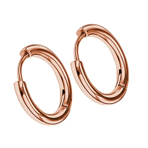 Nilioyul Kleine Silberne Creolen Einzigartiges Design Galvanik Tech Haltbarkeit Knorpel Nasenringe Geschenke Schmuck Accessoires, Roségold, 2.5 * 18mm von Nilioyul