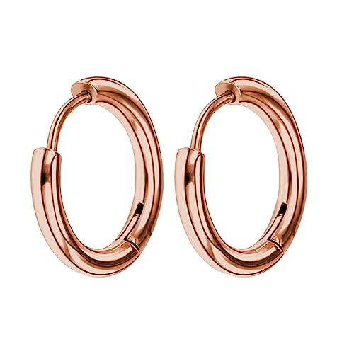 Nilioyul Kleine Silberne Creolen Einzigartiges Design Galvanik Tech Haltbarkeit Knorpel Nasenringe Geschenke Schmuck Accessoires, Roségold, 2.5 * 20mm von Nilioyul