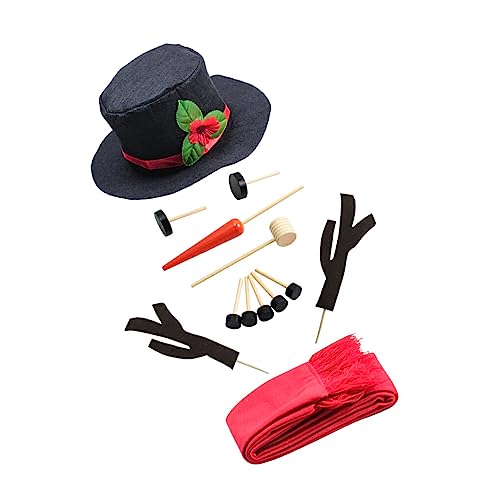 Nilioyul Schneemann Set, Weihnachtskostüm, Urlaubszubehör, kompakte Größe, Unterhaltung, Outdoor, Innenbereich, interessante Handwerkskunst, Cosplay Requisite, 16 STK von Nilioyul