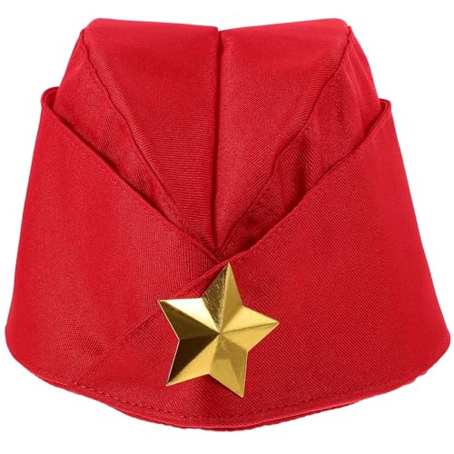 Army Garrison Cap - Piratenkostüm Pillbox Hut, sowjetischer Segeltuch-Matrosen-Tanzhut für Kinder und Herren (Rot) von Niltracy