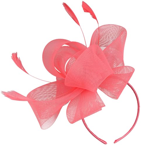 Braut Tüll Feder Haarblume 2 in 1 Haarspange & Stirnband Cocktail Party Hut Tüll & Feder Design Wassermelone Rot Modell HA9162 Ideal für Braut-Looks Teepartys & Cocktail Events Brida Braut Tüll Feder Haarblume 2 in 1 Haarspange & Stirnband Cocktail Party Hut Tüll & Feder Design Wassermelone Rot Modell HA9162 Ideal für Braut-Looks Teepartys & Cocktail Events Brida von Niltracy