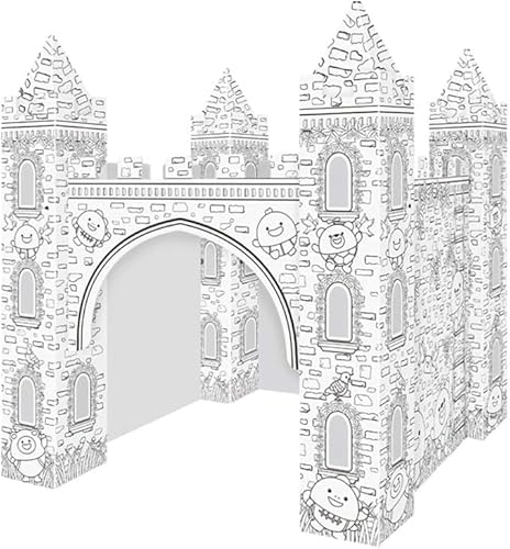 Niltracy 1 Set zum Ausmalen von 3D-Schloss, Papier, Märchenschloss, bemalbar, Pappschloss, Kinder, Kunsthandwerk für drinnen und draußen von Niltracy