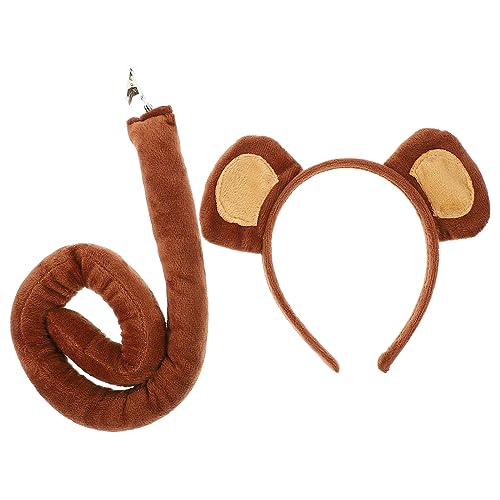 Niltracy Affen-Stirnband-Set, Zubehör, Tierdekoration und abnehmbarer Schwanz mit Clip-Stil, ideal für Kinderaufführung und Verkleidung, Affen-Haarband-Set, Zubehör, Clip-on-Schwanz Niltracy Affen-Stirnband-Set, Zubehör, Tierdekoration und abnehmbarer Schwanz mit Clip-Stil, ideal für Kinderaufführung und Verkleidung, Affen-Haarband-Set, Zubehör, Clip-on-Schwanz von Niltracy