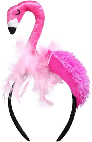 Niltracy Flamingo Stirnband Deko Rosa Flamingo Haarband Damen Kopfschmuck Cosplay Fotografie Prop Hawaii Karneval Party Haarschmuck von Niltracy