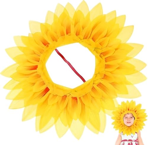 Niltracy Sonnenblumenkopfbedeckung, Sonnenblumen-Haarband, Sonnenblumenkostüm, lustiges Blumenkostüm, Cosplay, Kinder, Sonnenblumen- und Tanzzubehör, Kopfbedeckung, Requisite, Partyhut, Festival, 3 von Niltracy