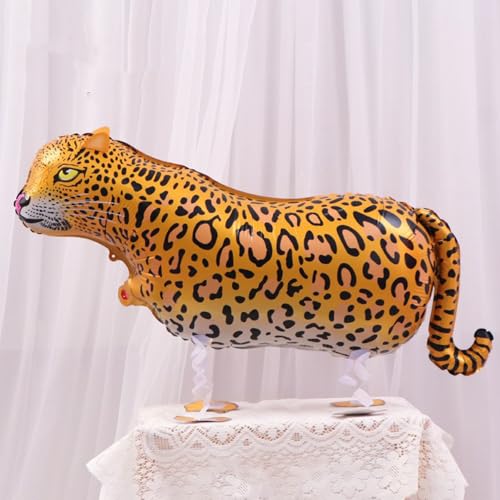 Nine San Leopard Folienballon Airwalker Leoparden Luftballon Walking Leopardballon Air Walker Gepard Waldtiere Geschenk Party Dekoration von Nine san