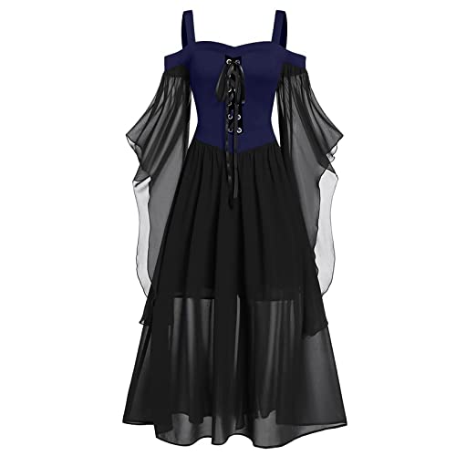 Gothic Korsett Kleid Renaissance Kleid Viktorianisches Kostüm Korsett Kostüme Kleid Engel Größe Dunkle Größe Viktorianisches Kaltkleid Plus Halloween Kostüm Spitze Schulter Mittelalter Steampunk Plus von Ninedayx