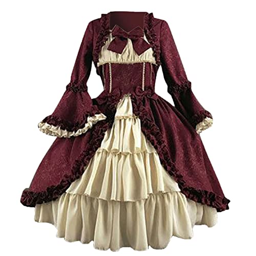 Mittelalterliches Damen-Kostüm, Übergröße, Lolita-Kleid, Gothic-Stil, Halloween-Hexenkostüme, Gothic-Kleidung, viktorianisches Kostüm, Renaissance-Kleid, Barock-Rokoko-Kleider, von Ninedayx