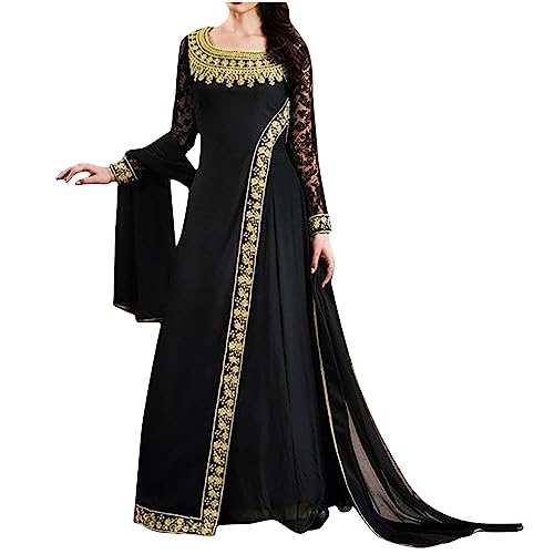 Ninedayx Mittelalterliches Hexenkostüm, Renaissance-Kostüm, Kleid, Steampunk, Halloween, UK, Chiffon, viktorianisches Renaissance-Kleid, ärmelloses Korsettkleid für Kleider, mittelalterliche von Ninedayx