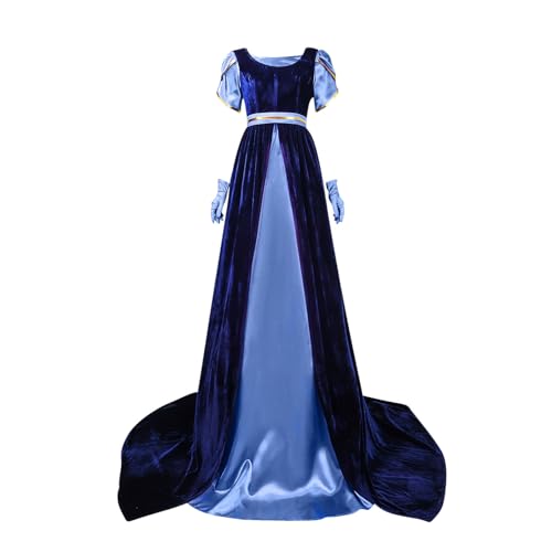 Ninedayx Renaissance-Kostüm, Mittelalter-Kostüm, viktorianisches Kleid, Halloween-Kleid, Cosplay-Kostüm, Kleider, Vampir-Kostüm, Damen, Rokoko-Palast-Maskerade, Maxikleid mit Handschuhen von Ninedayx