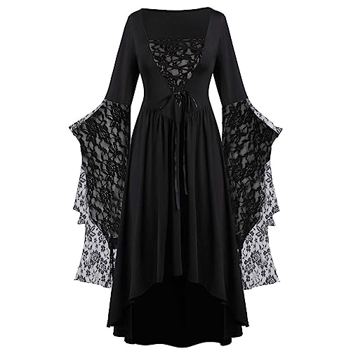 Renaissance Kleid Mittelalter Kleid Gothic Kleidung Kleid Korsett Kostüme Kalt Halloween Engel Größe Spitze Plus Kleidung Schulterkostüm Steampunk Mittelalter Dunkel 2024 Kostüm Kostüm 2024 von Ninedayx