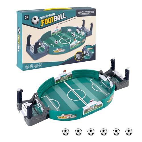 Tischfußball-Eltern-Kind-Spiel, Interaktives Tisch Fußball Spiel, Mini Tischkicker Kinder, Mini-Tischfußballspiel-Spielzeug mit 6 Fußbällen, für Kinder und Erwachsene von Ninesun