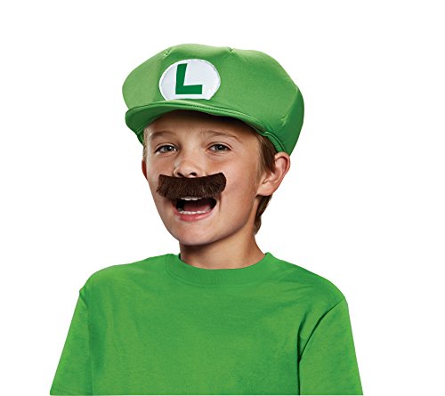 Super Mario Bros. Kinder Luigi Hut Und Schnurrbart Zubehörteil - Einheitsgröße von Nintendo