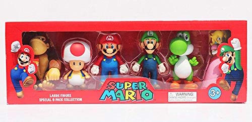 Nintendo NIF560 Super Large 6 Figuren Box Set, Luigi, Donkey Kong, Yoshi, Toad and Princess von Nintendo