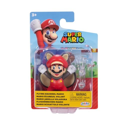 Nintendo - Super Mario Bros – Figur mit Gelenken, 6,3 cm – Figuren Mario Eichhörnchen Fliegendes von Nintendo