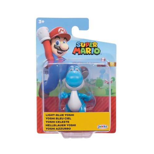 Nintendo - Super Mario Bros – Figur mit Gelenken, 6,3 cm – Figuren Yoshi Himmelblau von Nintendo