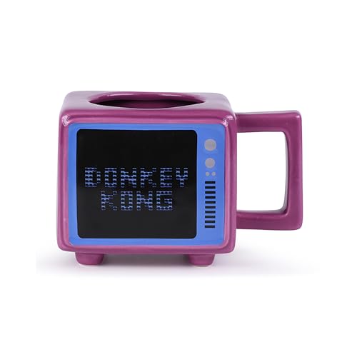 Donkey Kong Tasse mit Thermoeffekt in Geschenkbox (Retro TV Design) 500ml Keramik Donkey Kong Großer Becher - Offizielles Lizenzprodukt von Nintendo