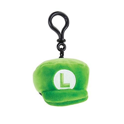 TOMY- Clip' n Plush Mocchi Cap von Luigi, Grün, 10 cm, T12964 von Nintendo