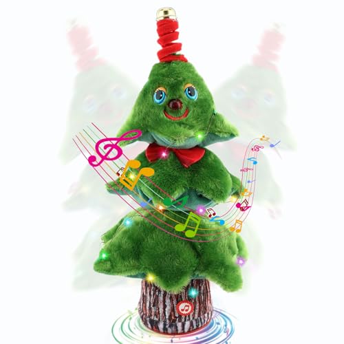 Nircho Singender und Tanzender Weihnachtsbaum, 14.5" Aufnehmen Lernen zu Sprechen Weihnachtsbaum Plüsch, Plüschpuppe Tanzen Elektrisches mit Musik und Lichtern(Akku-Typ), Kinder von Nircho