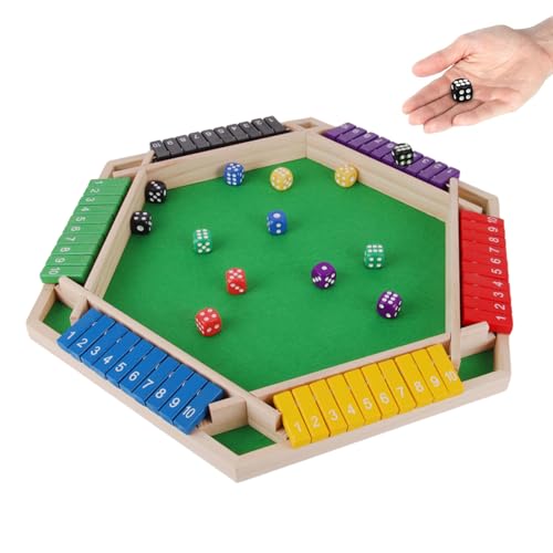 WüRfelspiel Holz, 6-Spieler Brettspiel aus Holz, Würfelspiel Holzbrett Zahlenspiel Shut The Box Spiel, Klassische Tischspiele Math Spie für Zuhause, Party Oder Bar WüRfelspiel Holz, 6-Spieler Brettspiel aus Holz, Würfelspiel Holzbrett Zahlenspiel Shut The Box Spiel, Klassische Tischspiele Math Spie für Zuhause, Party Oder Bar von Nircho