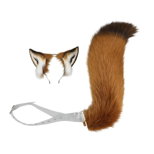 Nishiyuenyi Fuchsohren und Schwanz-Set, realistisch, für Frauen, Haar-Accessoires, Plüsch, Langer Schwanz, Transparenter Gürtel Nishiyuenyi Fuchsohren und Schwanz-Set, realistisch, für Frauen, Haar-Accessoires, Plüsch, Langer Schwanz, Transparenter Gürtel von Nishiyuenyi