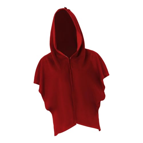 Nishiyuenyi Halloween Grim Cowl Unisex Umhang mit Frontverschluss Und Vintage Design für Erwachsene Und Kostümpartys, Rot Nishiyuenyi Halloween Grim Cowl Unisex Umhang mit Frontverschluss Und Vintage Design für Erwachsene Und Kostümpartys, Rot von Nishiyuenyi