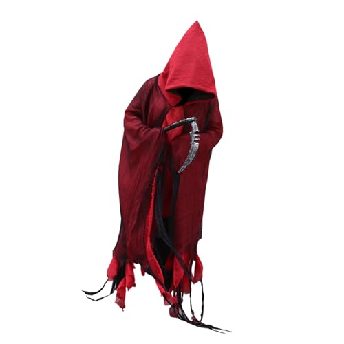 Nishiyuenyi Kapuzenumhang Gruseliger Mantel Dämonen Verkleidung Hexenmeister Gewand Faschingskostüm mit Langem Schnitt für Einen Dramatischen Effekt für Halloween, Rot Nishiyuenyi Kapuzenumhang Gruseliger Mantel Dämonen Verkleidung Hexenmeister Gewand Faschingskostüm mit Langem Schnitt für Einen Dramatischen Effekt für Halloween, Rot von Nishiyuenyi