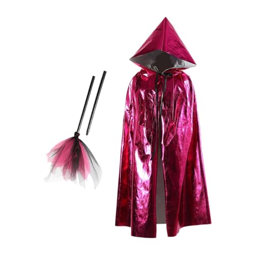 Nishiyuenyi Kapuzenumhang für Kinder Halloween Kostüm Zaubererrobe Hexenmantel mit Bindegürtel für Und Fasching, Rose Rot Nishiyuenyi Kapuzenumhang für Kinder Halloween Kostüm Zaubererrobe Hexenmantel mit Bindegürtel für Und Fasching, Rose Rot von Nishiyuenyi
