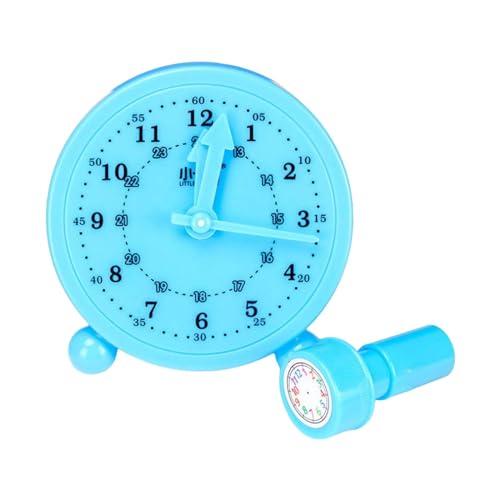 Nishiyuenyi Pädagogische Uhr, Spielzeuguhr, Stempelset, lustige Zeiterkennung, Lernwerkzeug für die Grundschule für Kinder im Vorschulalter, keine echte Uhr, Blau von Nishiyuenyi