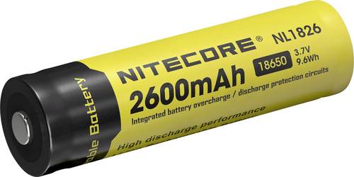NiteCore NL1826 Spezial-Akku 18650 Li-Ion 3.7V 2600 mAh von Nitecore