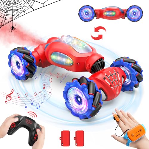 Nitigo Ferngesteuertes Auto ab 6-8 Jahre, RC Auto Spielzeug mit Handsteuerung Kinder 2.4 GHz Stunt RC Car 4WD, 360° Drehung Auto mit Fernbedienung, Spider Geschenk Junge Mädchen 7 9 10 11 12 Jahre von Nitigo