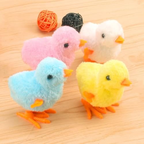 Niumowa Ostern Aufzieh Huhn Spielzeug, 4 Stück Huhn Spielzeug Geschenk Geht für Kleine Junge Und Mädchen, küken Spielzeug Oster, Osterkorb Füllstoffe (Zufällige Farbe) von Niumowa