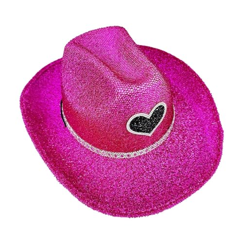 Nixiara Glitzer Cowboyhut, Glitzer Cowboyhut für Männer | Westlicher Hut breit funkelnd | Party Kopfbedeckung, Kostümzubehör für Halloween Bachelorette Party von Nixiara