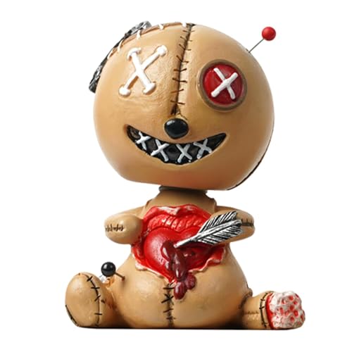 Nixiara Harz-Voodoo-Puppe - Wackelkopf-Spielzeug - Kreatives Kopfschütteln Spring Dancing Doll Toy | Die Den Kopf Schüttelt, Auto-Ornamente Für Auto-Innenraum-Armaturenbrett-Dekorationen von Nixiara